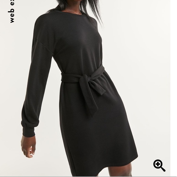 Fleece Crew Neck Sweatshirt Dress - Picture 1 of 3